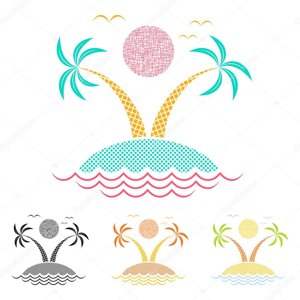 Tropical island logo