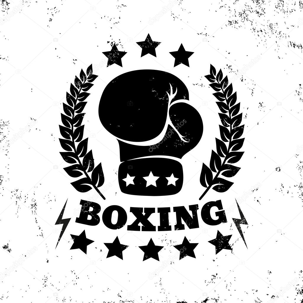 Vector vintage logo for boxing