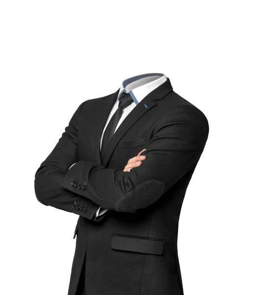 Businessman without heat isolated on white background.  Empty business suit concept — Stock Photo, Image