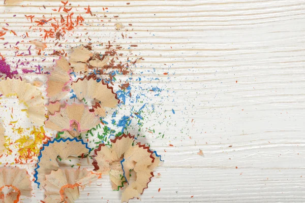Different colored shavings with copy space — Stock Photo, Image