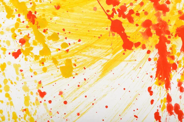 Żółto czerwone ręcznie malowane gwasz kicz teksturę obrysu — Zdjęcie stockowe