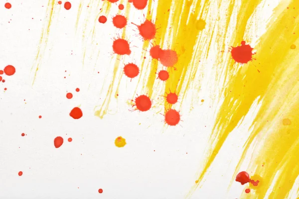 Κίτρινο-Κόκκινο χέρι-χρωματισμένα γκουάς εγκεφαλικό επεισόδιο πασαλείβω υφή — Φωτογραφία Αρχείου