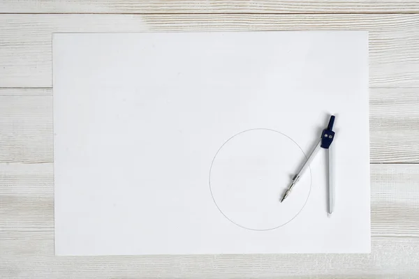 Engineering divider on a white paper. — Stock Photo, Image