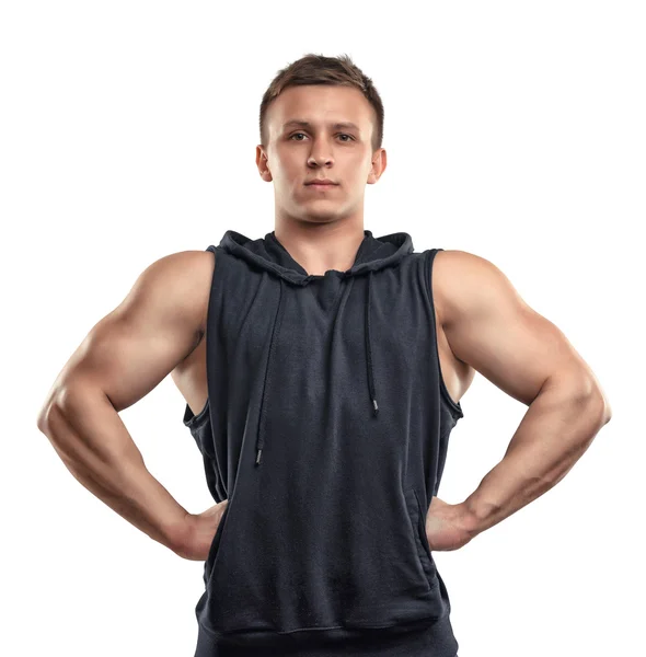 Retrato en la cintura de un joven musculoso guapo posando para la cámara . —  Fotos de Stock