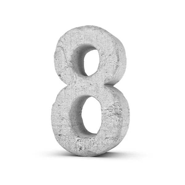 Concrete number 8 isolated on white background — Stock Photo, Image