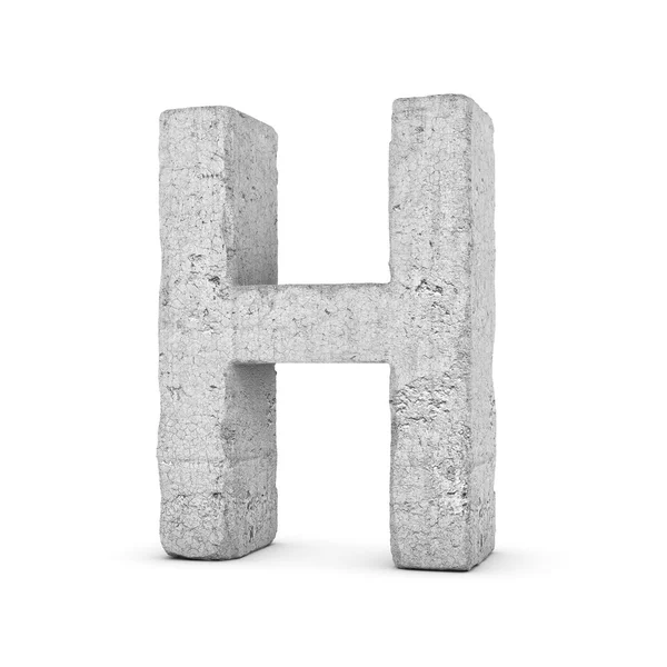 Konkreta bokstaven H isolerad på vit bakgrund — Stockfoto