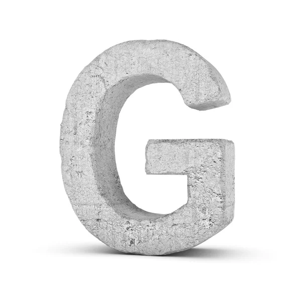 Бетонная буква G изолирована на белом фоне — стоковое фото