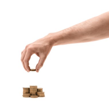 Altın sikke yığını yapma el mans