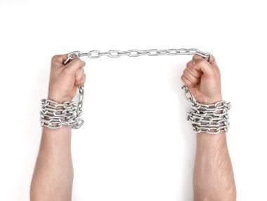 Görünümünü yakından Zincirli eller mans