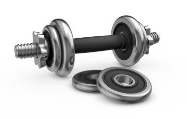 Beyaz arka plan üzerinde izole metal halter