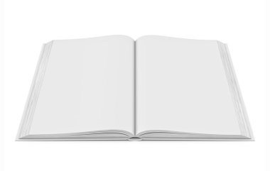 Beyaz arka plan beyaz boş açık kitap