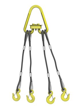 Kargo çemberleme. Vinç kanca ile metal kablo