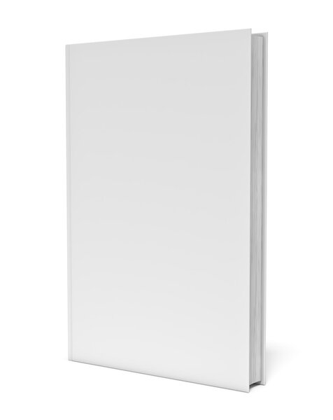 White blank book on white background