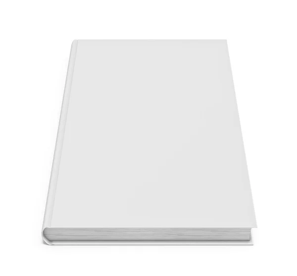 Livro em branco branco sobre fundo branco — Fotografia de Stock