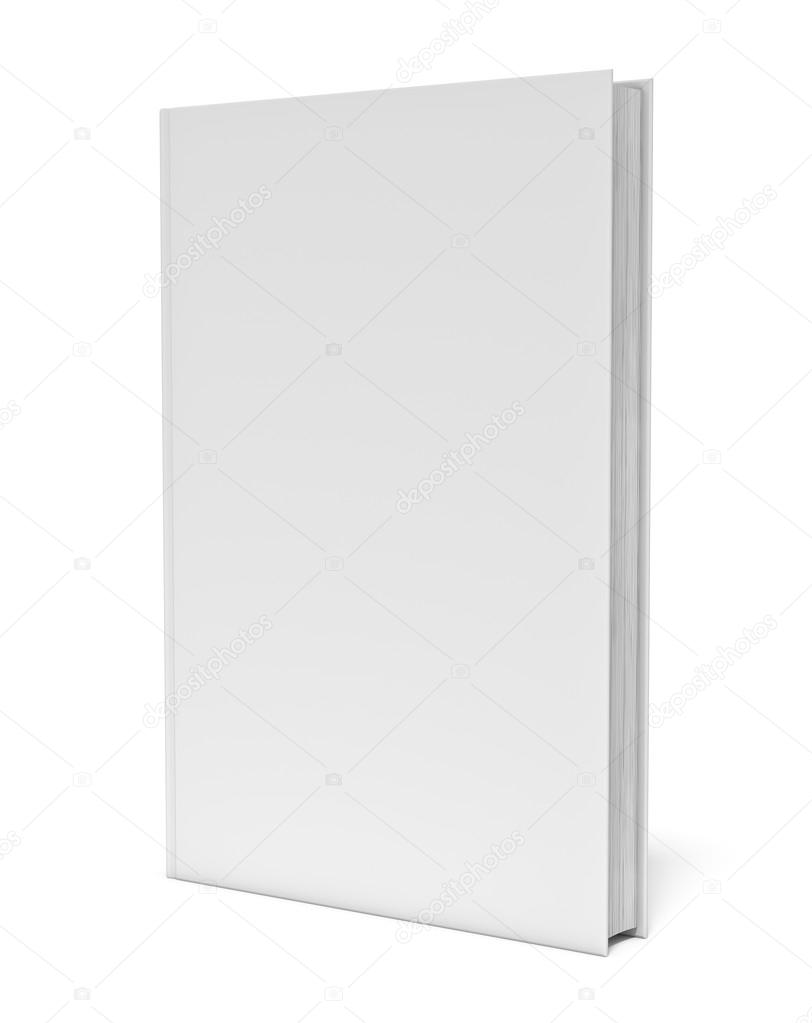 White blank book on white background