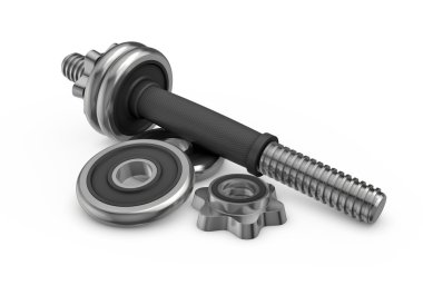 Beyaz arka plan üzerinde izole metal halter