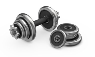 Beyaz arka plan üzerinde izole metal halter