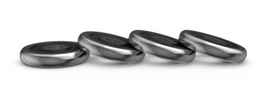 Beyaz arka plan üzerinde izole metal halter