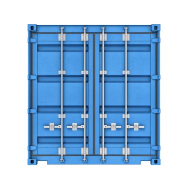 Beyaz arka plan üzerinde izole metal konteyner