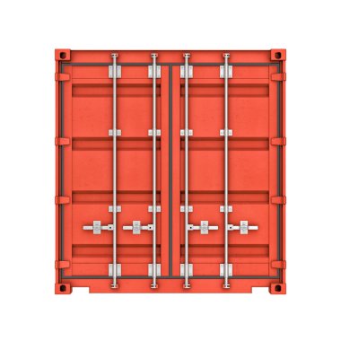 Beyaz arka plan üzerinde izole metal konteyner