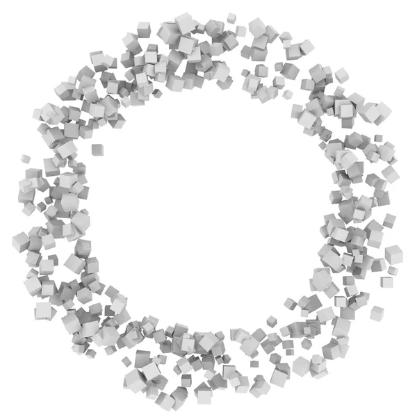 Abstrakt bakgrund. Cirkel av vita lådor — Stockfoto