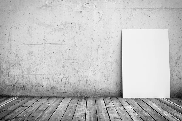 Vit blank affisch på betongvägg — Stockfoto