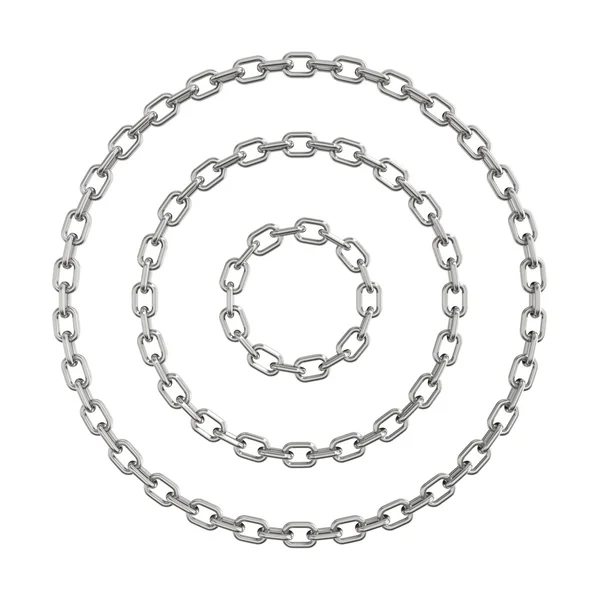 Cercles de chaîne isolés sur un fond blanc — Photo