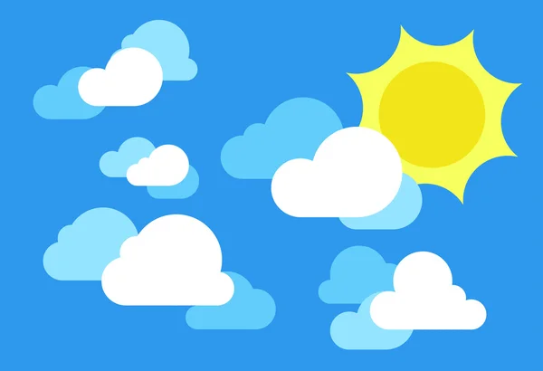 Cielo azul claro con sol y nubes —  Fotos de Stock