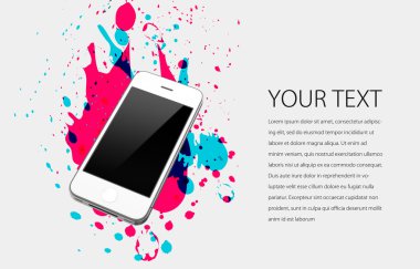mobile phone with splatters