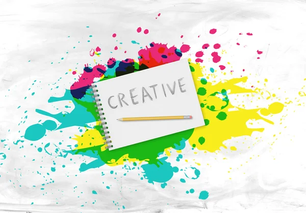 Writing pad with the word creative — Zdjęcie stockowe