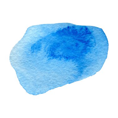 Suluboya mavi arkaplan beyaz üzerine izole