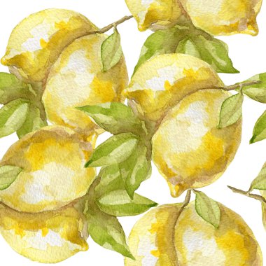 Tatlı sulu limon sulu boya Dikişsiz desen