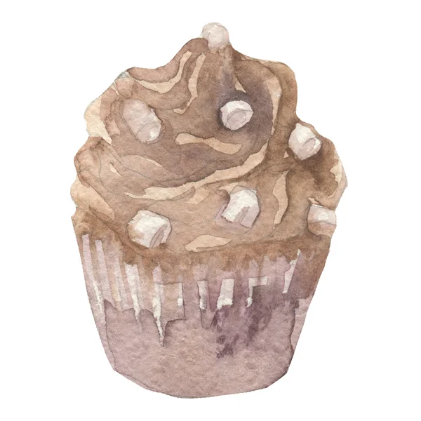 Aquarel cupcake hand getrokken — Stockfoto