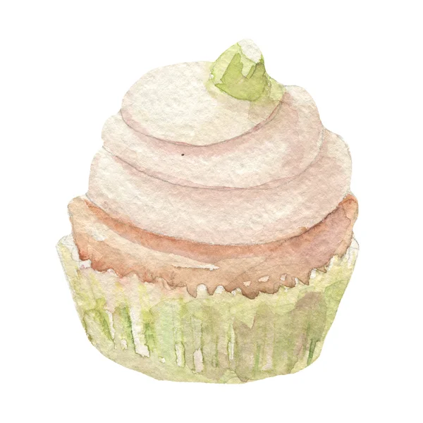 Cupcake aquarela mão desenhada — Fotografia de Stock