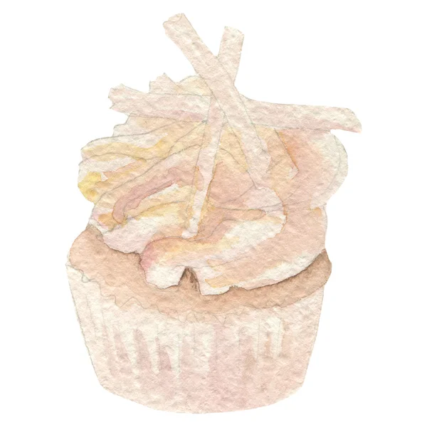 Watercolor cupcake hand drawn — Stock Photo, Image