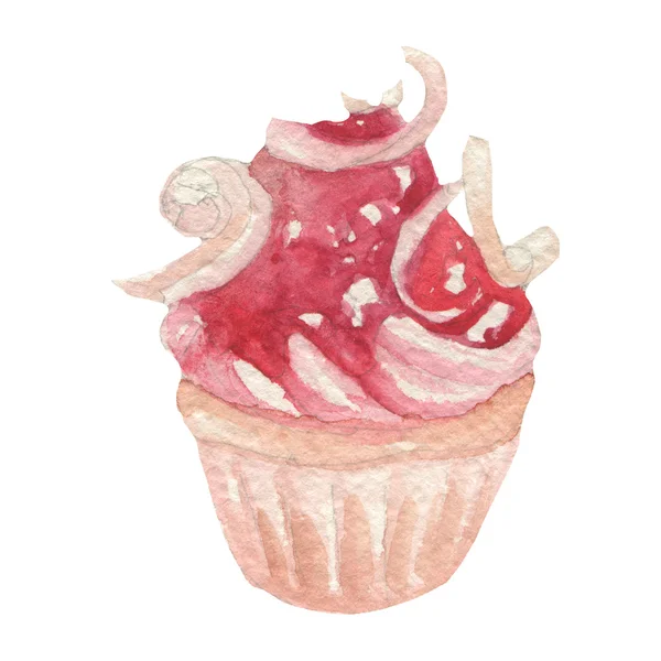 Aquarell Cupcake von Hand gezeichnet — Stockfoto