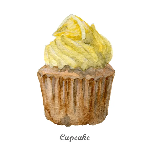 Watercolor hand drawn cupcake — Stock Vector