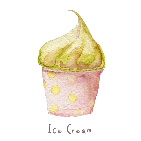 Akvarelem ručně tažené ice cream — Stockový vektor