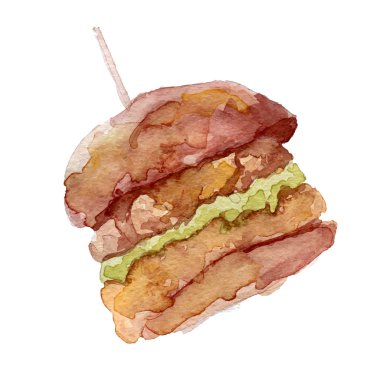 vektör suluboya burger. 