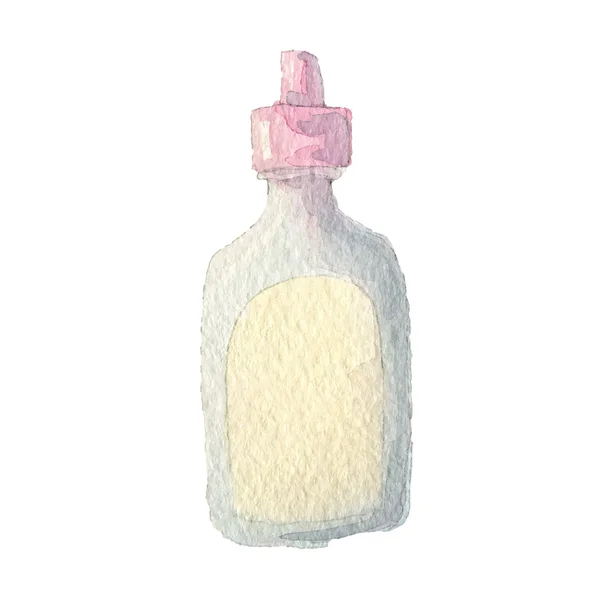 Vector hand schilderij aquarel illustratie van fles. eps10 — Stockvector