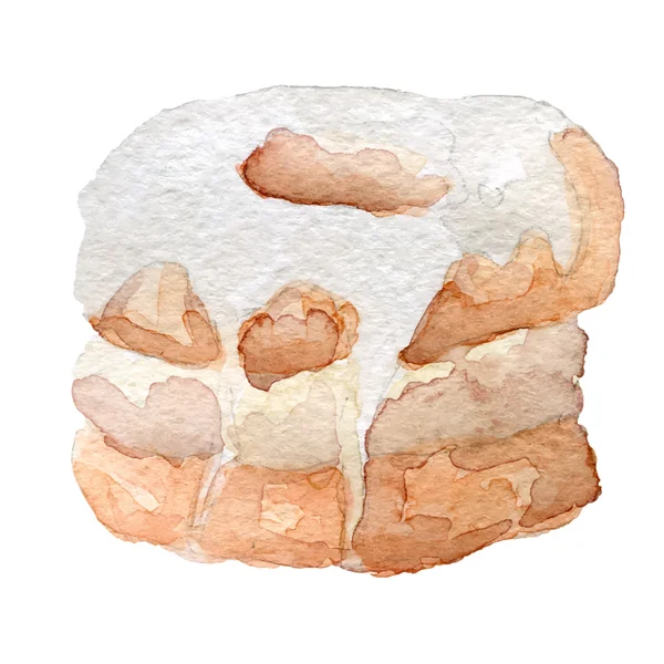 Aquarel cronut croissant en ringdiagrammen mengsel, vector kunst — Stockvector