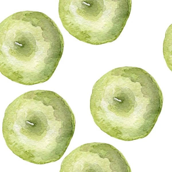 Watercolor seamless apple pattern — Stok Vektör