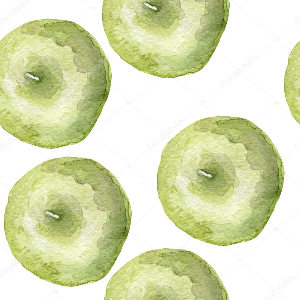 watercolor seamless apple pattern 