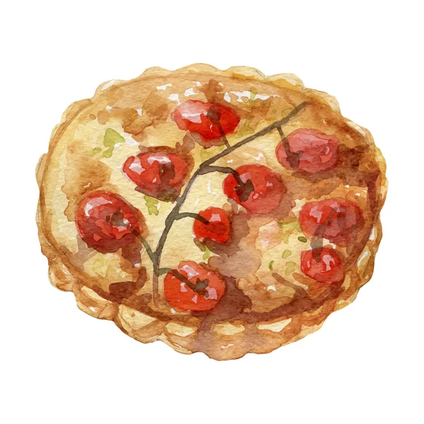 Ham e espinafre quiche vector —  Vetores de Stock