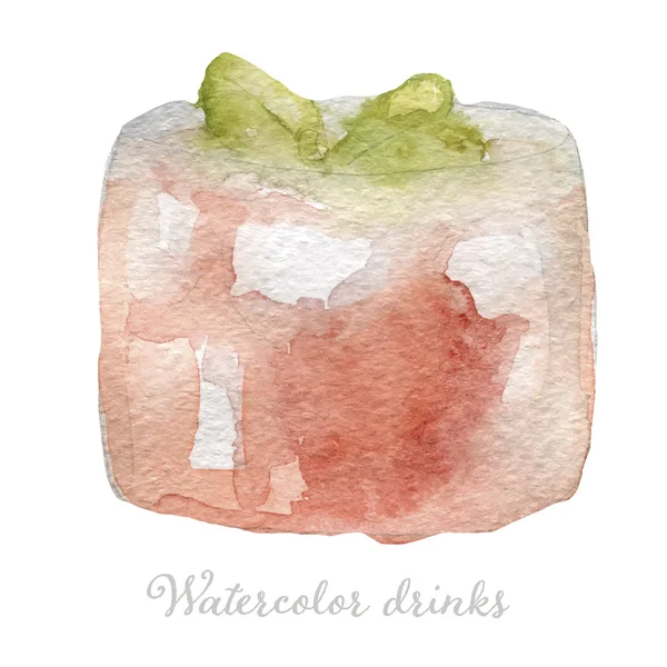 Acuarela mano bebida fría dibujada — Archivo Imágenes Vectoriales