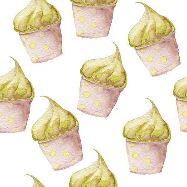 Handgeschilderde aquarel cupcakes — Stockvector