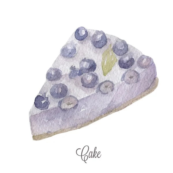 Aquarel blueberry pie — Stockvector