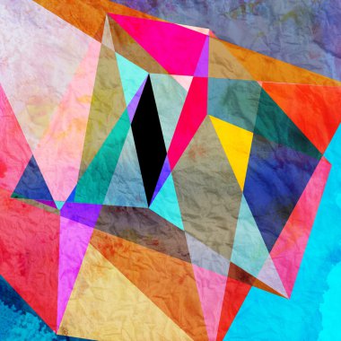 Sulu Boya geometrik arka plan