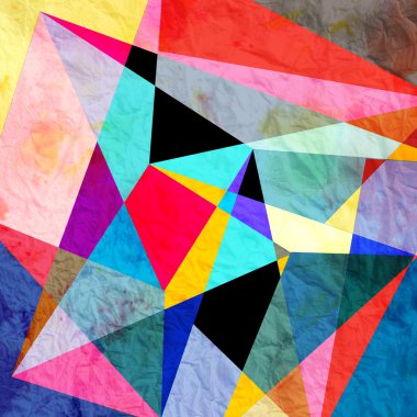 Sulu Boya geometrik arka plan