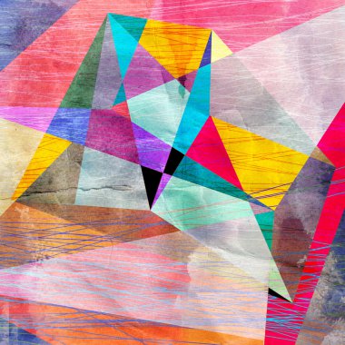 Sulu Boya geometrik arka plan